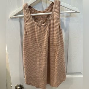 Lululemon Love Tank Size 4- tan with white stripes